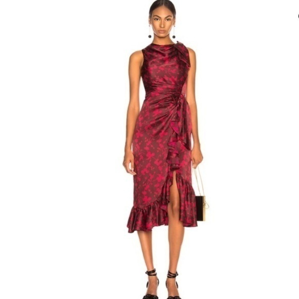 Cinq a Sept nanon dress in rhubarb red and Camilla nwt new size 4 $645